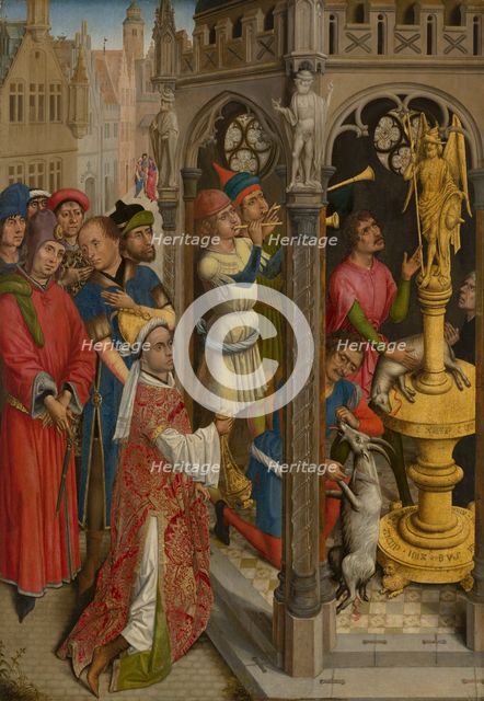 St Augustine Sacrificing to a Manichaean Idol (?). Creator: Unknown.
