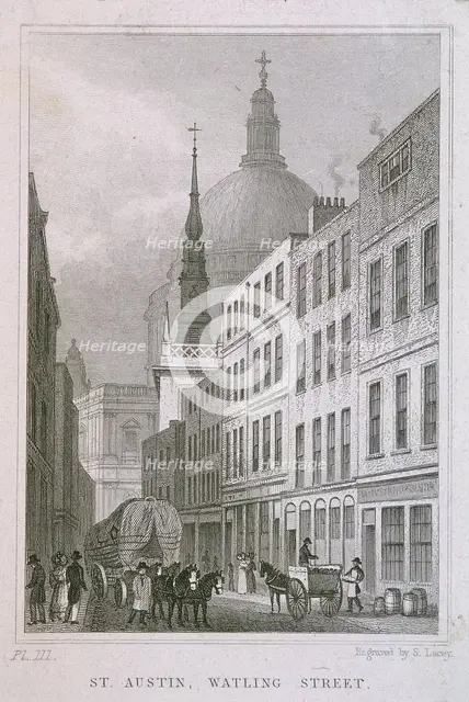 St Augustine, Watling Street, London, c1830. Artist: S Lacey