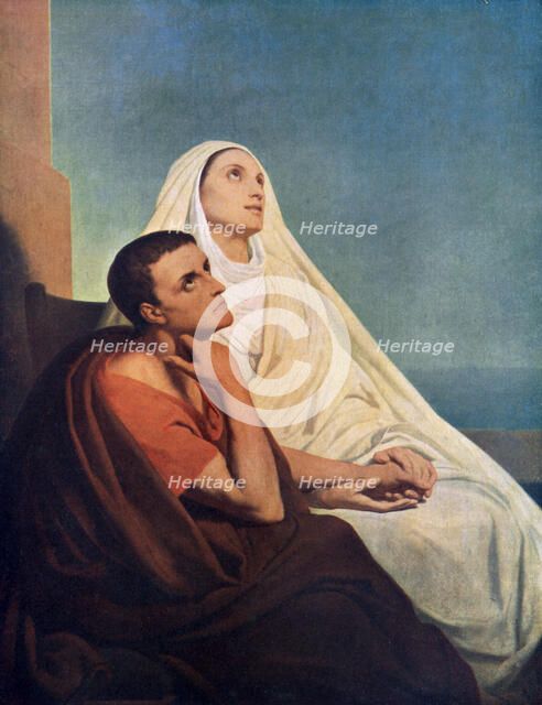 St Augustine with his mother St Monica, 1855 (1926).Artist: Ary Scheffer