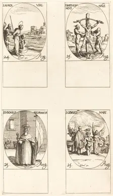 St. Aurea; St. Bartholomew; St. Louis; St. Genesius. Creator: Jacques Callot