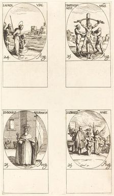 St. Aurea; St. Bartholomew; St. Louis; St. Genesius. Creator: Jacques Callot