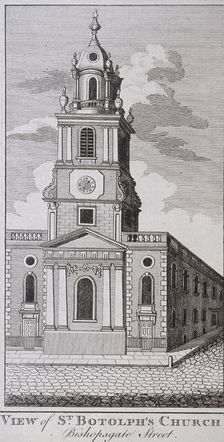 St Botolph without Bishopsgate, London, c1831. Artist: J Hinchcliff
