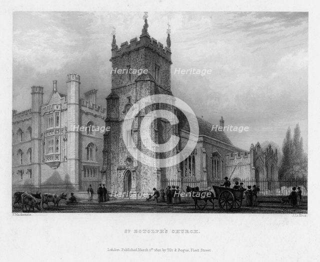 St Botolph's Church, Boston, Lincolnshire, 1842.Artist: John Le Keux