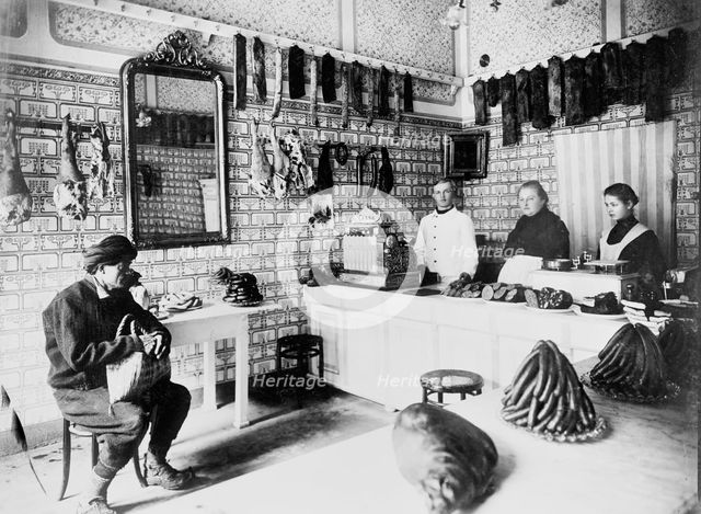 St. Bon Ossko, butcher shop, Herzegovina, between 1895 and 1910. Creator: Unknown.