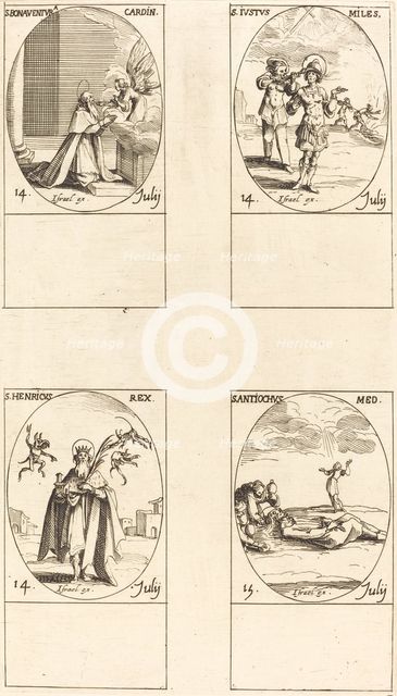St. Bonaventura; St. Justus; St. Henry, Emperor; St. Antiochus. Creator: Jacques Callot.