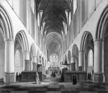 St Bavokerk, Haarlem, Viewed from West to East, 1681. Creator: Isaak van Nickele