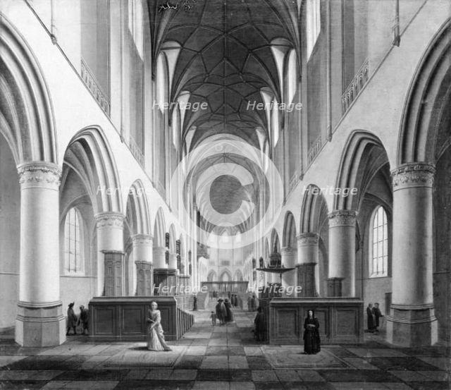 St Bavokerk, Haarlem, Viewed from West to East, 1681. Creator: Isaak van Nickele.