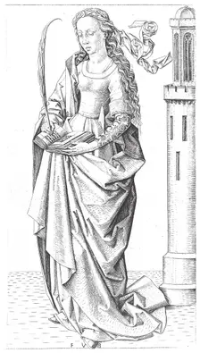St. Barbara, late 15th century. Creator: Master FVB