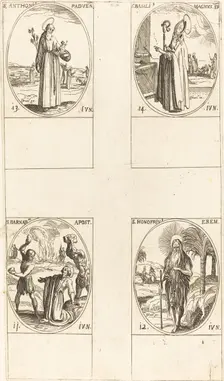 St. Barnabas, Apostle; St. Honofrius; St. Anthony of Padua; St. Basil the Great. Creator: Jacques Callot