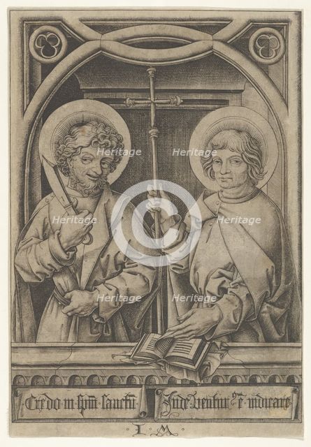 St. Bartholomew and St. Philip, from The Apostles, 1435-1503. Creator: Israhel van Meckenem.