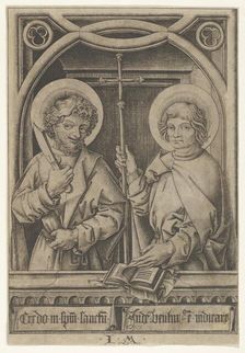 St. Bartholomew and St. Philip, from The Apostles, 1435-1503. Creator: Israhel van Meckenem