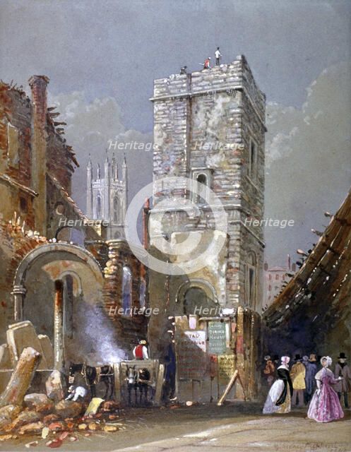 St Bartholomew-by-the-Exchange, City of London, 1842.       Artist: George Sidney Shepherd