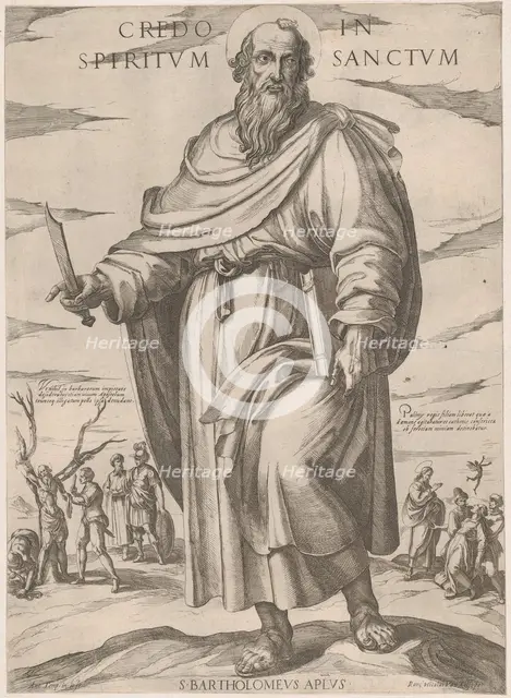 St. Bartholomew from the series 'Christ, Mary, and the Apostles', ca. 1590-ca. 1610. Creator: Antonio Tempesta.