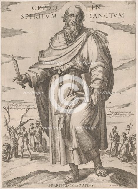 St. Bartholomew from the series 'Christ, Mary, and the Apostles', ca. 1590-ca. 1610. Creator: Antonio Tempesta.