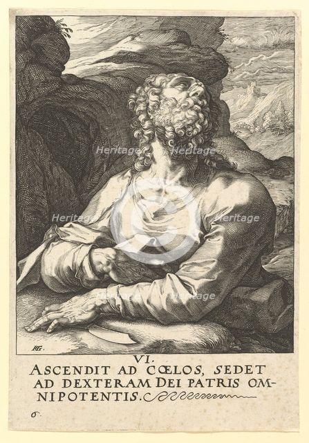 St. Bartholomew, from Christ, the Apostles and St. Paul with the Creed, ca. 1589. Creator: Hendrik Goltzius.