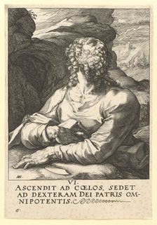 St. Bartholomew, from Christ, the Apostles and St. Paul with the Creed, ca. 1589. Creator: Hendrik Goltzius