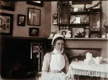 St Bartholomew's Hospital, London: a nurse taking tea, c1890. Creator: Unknown