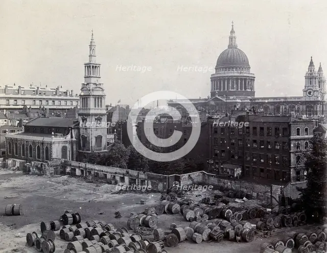 St Bartholomew's Hospital, London: ground between Christchurch and St Pauls, c1908. Creator: Unknown.