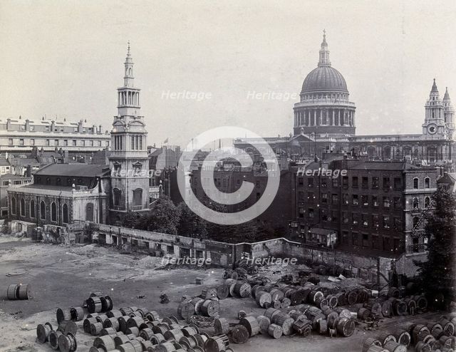 St Bartholomew's Hospital, London: ground between Christchurch and St Pauls, c1908. Creator: Unknown.