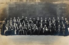 St Bartholomew's Hospital, London: group portrait in academic costume, c1908. Creator: Unknown