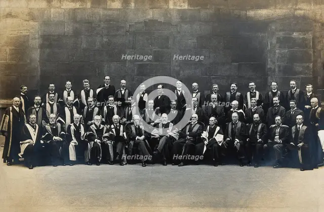 St Bartholomew's Hospital, London: group portrait in academic costume, c1908. Creator: Unknown.