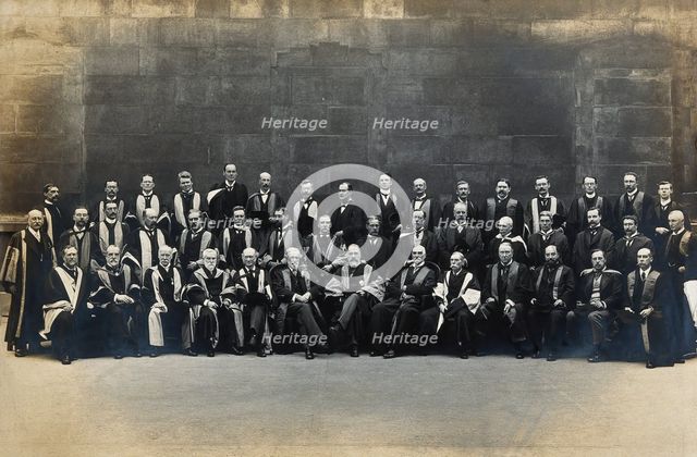 St Bartholomew's Hospital, London: group portrait in academic costume, c1908. Creator: Unknown.