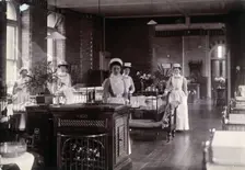 St Bartholomew's Hospital, London: nurses in a ward, c1908. Creator: Unknown