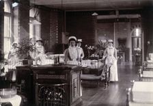 St Bartholomew's Hospital, London: nurses in a ward, c1908. Creator: Unknown