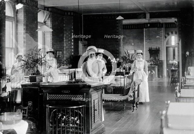 St Bartholomew's Hospital, London: nurses in a ward, c1908. Creator: Unknown.