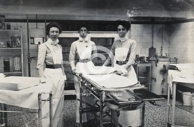 St Bartholomew's Hospital, London: nurses in Theatre D, c1890. Creator: Unknown.