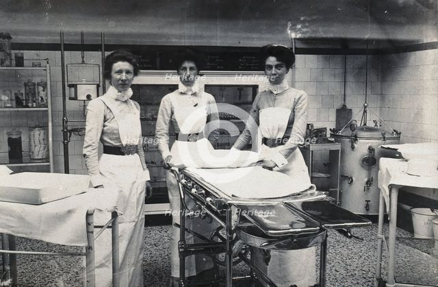 St Bartholomew's Hospital, London: nurses in Theatre D, c1890. Creator: Unknown.