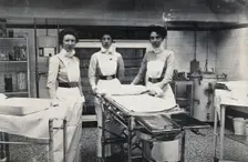 St Bartholomew's Hospital, London: nurses in Theatre D, c1890. Creator: Unknown