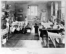 St Bartholomew's Hospital, London: patients and nurses in Mark ward, c1908. Creator: Unknown