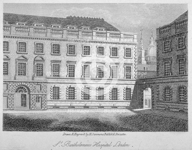 St Bartholomew's Hospital, Smithfield, City of London, 1812. Artist: H Simmons