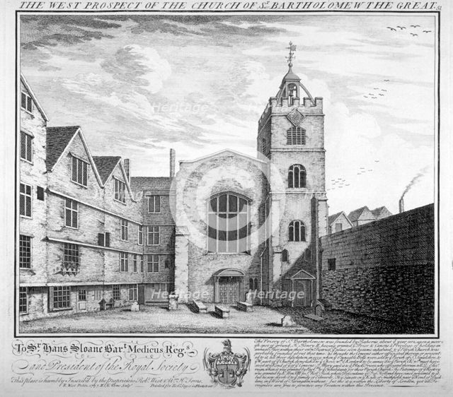 St Bartholomew-the-Great, City of London, 1737.  Artist: William Henry Toms