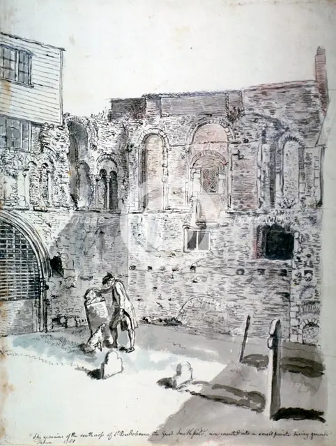 St Bartholomew-the-Great, Smithfield, City of London, 1781. Artist: John Carter