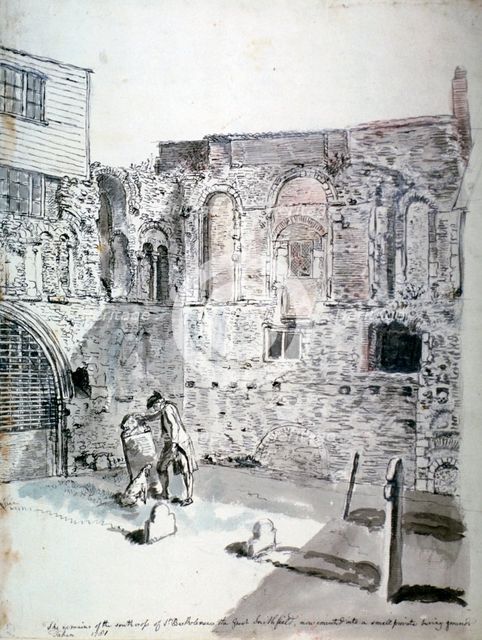 St Bartholomew-the-Great, Smithfield, City of London, 1781. Artist: John Carter