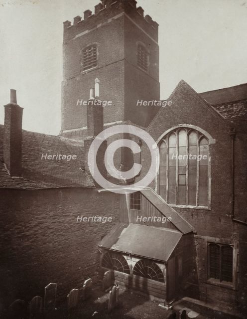 St. Bartholomews: The Green Churchyard on the Site of the Old South Transept, 1877. Creator: Alfred H. Bool (British); album issued by The Society for Photographing the Relics of Old London; John Bool (British), and.