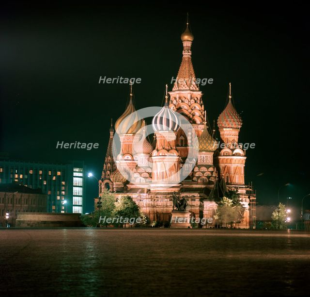St Basil's Cathedral at night. Artist: Unknown