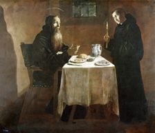 St. Benedict dinner oil on canvas by Juan Andrés Rizzi