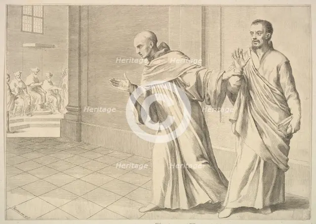 St. Bernard Taking a Brother to an Assembly. Creator: Claude Mellan.
