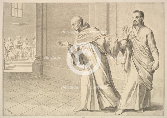 St. Bernard Taking a Brother to an Assembly. Creator: Claude Mellan.