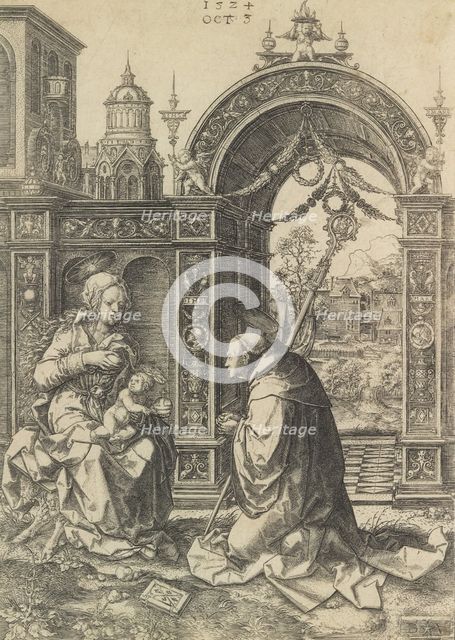 St. Bernard Adoring the Christ Child, October 5, 1524. Creator: Dirck Vellert.