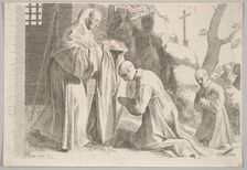 St. Bernard Receives a Monk's Habit. Creator: Claude Mellan