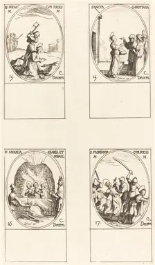 St. Bibiana; St. Birinus; St. Barbara; St. Sabbas. Creator: Jacques Callot
