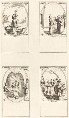 St. Bibiana; St. Birinus; St. Barbara; St. Sabbas. Creator: Jacques Callot