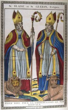 St Blaise and St Guerin, 19th century. Artist: Anon
