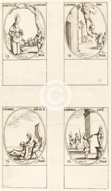 St. Brice; St. Serapion; St. Eugenius; St. Edmund. Creator: Jacques Callot.
