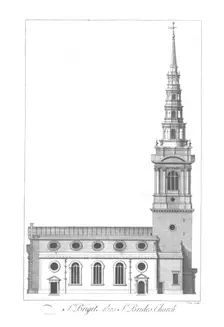 St. Briget alias St. Brides Church. mid 18th century. Artist: William Henry Toms
