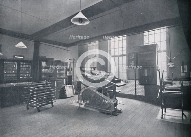 'St. Bride Foundation School. Offset Printing Room', 1917. Artist: Unknown.